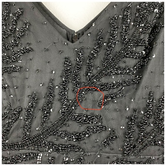 NWT Adrianna Papell Black Beaded Gown Size 8 - Picture 5 of 12